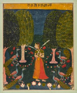 Gauri Ragini，来自Ragamala的对开本，约1625-1630。 作者 不明