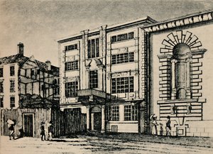 邮政总局，大约1793年-显示与劳埃德咖啡馆相邻的建筑物，1928年 作者 不明