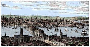 伦敦全景，1666年，1909年。 作者 不明