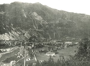 瑞士因特拉肯镇的全景，1895年。 作者 不明