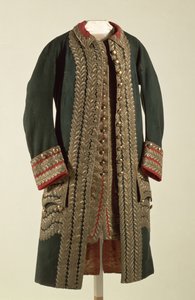 将军制服，属于 Alexander Suvorov (1729-1800)，18 世纪后期（用金线装饰的羊毛布和丝绸） 作者 不明