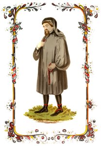 杰弗里·乔uc（Geoffrey Chaucer），14世纪英国作家，诗人，哲学家，官僚和外交官，c1850年 作者 不明