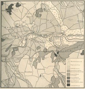 伦敦遗址地质图，1908年 作者 不明