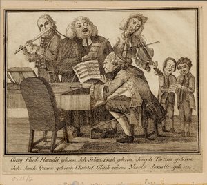 乔治·弗里德里希·海恩德尔（Georg Friedrich Haendel），约翰·塞巴斯蒂安·巴赫（Johann Sebastian Bach），朱塞佩·塔蒂尼（Giuseppe Tartini），约翰·约阿希姆·昆茨（Joachim Quantz），克里斯托弗·W 作者 不明
