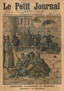 德国在比利时的暴行：1915年用机枪处决。 作者 不明