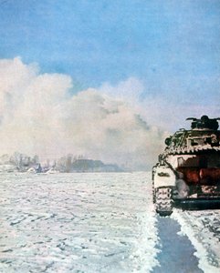 1943年1月，俄国坦克在雪地里战斗，俄罗斯 作者 不明