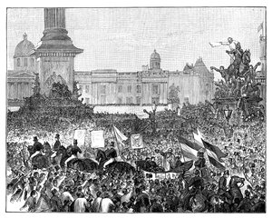 朱塞佩·加里波第（Giuseppe Garibaldis）在伦敦特拉法加广场（Trafalgar Square）举行的招待会，1864年 作者 不明