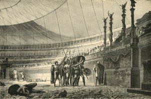 角斗士在参战前向皇帝致敬，1890年。 作者 不明