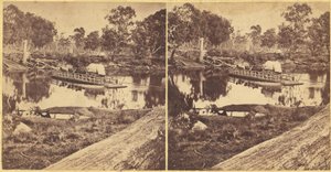 澳大利亚西摩的Golbourn Punt，1860年代。 作者 不明