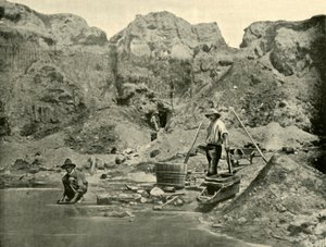 1901年，维多利亚州比奇沃思附近的淘金者在工作。 作者 不明
