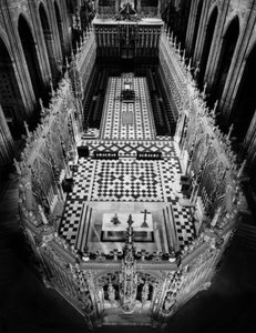 Gothic architecture: view of the fence of the choir of the Cathedrale Saint Cecile d