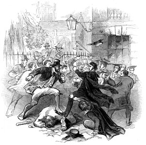 1845年11月15日，牛津市的长袍和市政厅 作者 不明
