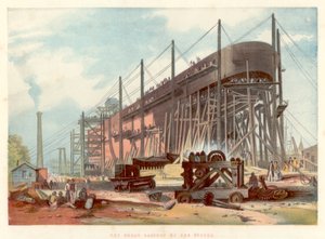 1857年，大东方在泰晤士河畔米尔沃尔的股票上 作者 不明