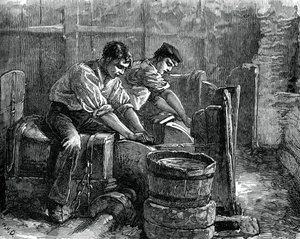 砂轮机在工作，c1880 作者 不明