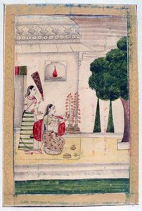 古纳卡里·拉吉尼（Gunakali Ragini），《拉加马拉》专辑，拉贾斯坦邦学校，19世纪 作者 不明