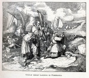 古斯塔夫·阿道夫（Gustav Adolf）登陆波美拉尼亚，1882年 作者 不明