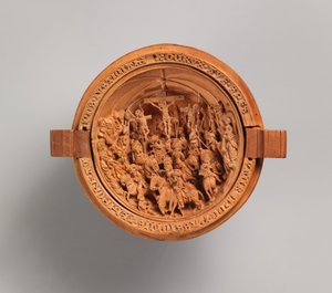 带有耶稣受难图案的祈祷珠的一半，16世纪初。 作者 不明