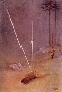 他突然变成了一只巨大的豪猪的形状，1914年。 作者 不明