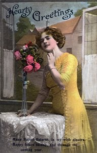 衷心的问候，生日贺卡，c1918 作者 不明