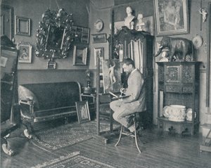 亨利·格维克斯（Henri Gervex）在他的工作室，c1897年 作者 不明