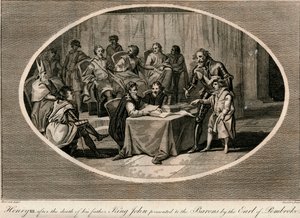 彭布罗克伯爵将亨利三世赠予男爵，1216年1793年 作者 Unbekannt