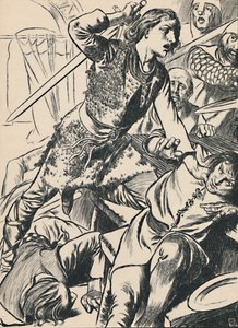 在这里和他的手下进攻诺曼人，c1907 作者 不明