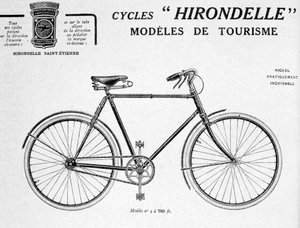 Hirondelle Saint Etienne自行车旅游广告，二十世纪 作者 不明