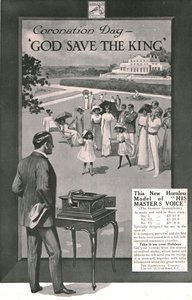 他的大师之声广告，1911年。 作者 不明