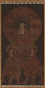 历史上的释迦牟尼佛与菩萨福根...，室町时代，15世纪。 作者 不明