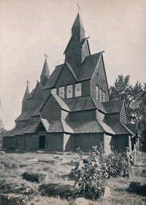 希特达尔木材教堂，1914年。 作者 不明