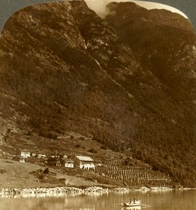 Homgending的农场，在山基地的依nest，在湖Loen E.岸，挪威，c1905。 作者 不明