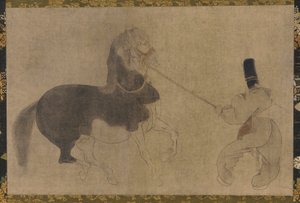马和随从，桃山时期，1568-1615。 作者 不明