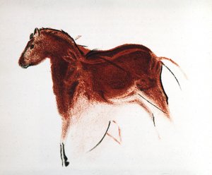 马和后腿，西班牙南部阿尔塔米拉的旧石器时代洞穴壁画，约公元前16000-9000年 作者 不明