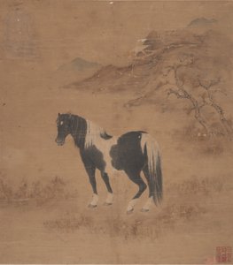 马和风景。 作者 不明