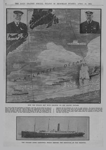 泰坦尼克号如何与灾难相遇...以及Cunard班轮喀尔巴阡山脉... 1912年4月20日。 作者 不明