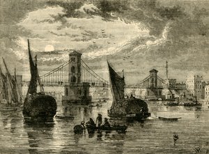 亨格福德吊桥，1850年，1881年。 作者 不明