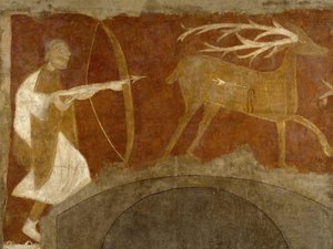 狩猎场面，12世纪上半叶，可能是1129-34。 作者 不明