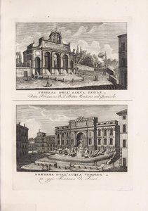 Illustrasjon hentet fra boken Raccolta di vedute antiche e moderne della città di Roma e sue vicinanze av ukjent forfatter og utgitt av Presso Piale neg.e di stampe a S. Carlo al Corso (it, 1816) 作者 不明
