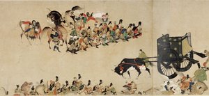 平治内战故事插图帝国对六原的访问4卷轴，十三世纪 作者 不明