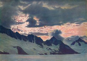 在黎明的曙光中：在高山峰谷上看到的绿色雾气，摄于1935年 作者 不明