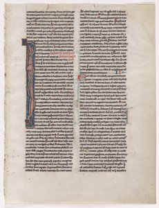 首字母I：纠缠的野兽与蛇：圣经中的叶子2 of 2切除的叶子，c。 1225-1250。 作者 不明