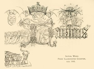 发光宪章的最初字词，广告于1446年，1911年。 作者 不明