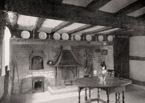 1924-1926年，英格兰沃里克郡埃文河畔斯特拉特福安妮·海瑟薇小屋的内部 作者 不明