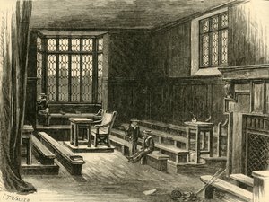 老学校房间的内部，1898年。 作者 不明