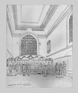 市政厅礼拜堂的内部视图，1815年，1886年 作者 不明