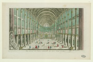 巴黎圣母院大教堂的内景，约1770年。 作者 Unbekannt