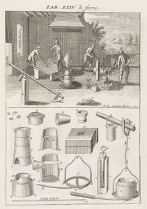 Iron & Steel, Foundries 在熔炉中用木炭熔化铸铁 作者 不明