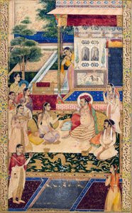 贾汉吉尔（Jahangir）和库拉姆亲王（Prince Khurram）与努尔·贾汉（Nur Jahan），c1624-1625年 作者 Unbekannt