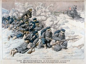 1904年日俄战争中，日本人袭击了满洲的亚瑟港附近的医院火车 作者 不明