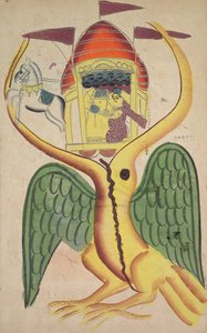 Jatayu Hinders Ravanas战车，试图防止绑架Sita，1800年代。 作者 不明